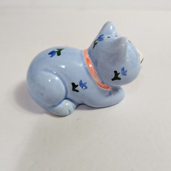 Vtg Otagiri Ceramic Blue Cat Salt & Pepper Shaker & Creamer Set 1980's - Picture 12 of 16